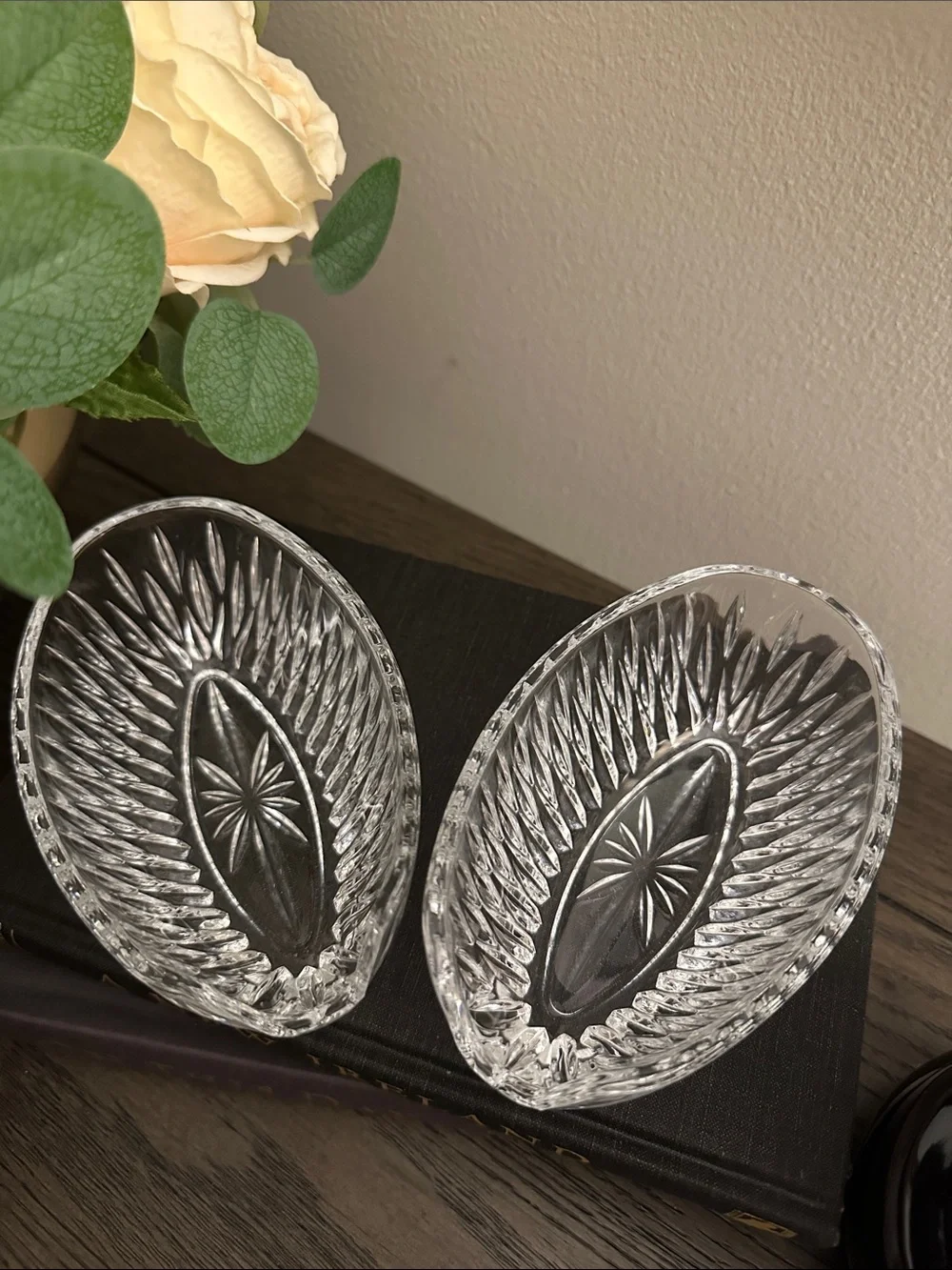 Princess House Royal Highlights Crystal Spoon & Fork Holders - Set of 2